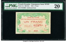 French Oceania Bons de Caisse 1 Franc 1943 Pick 11c PMG Very Fine 20. 

HID09801242017