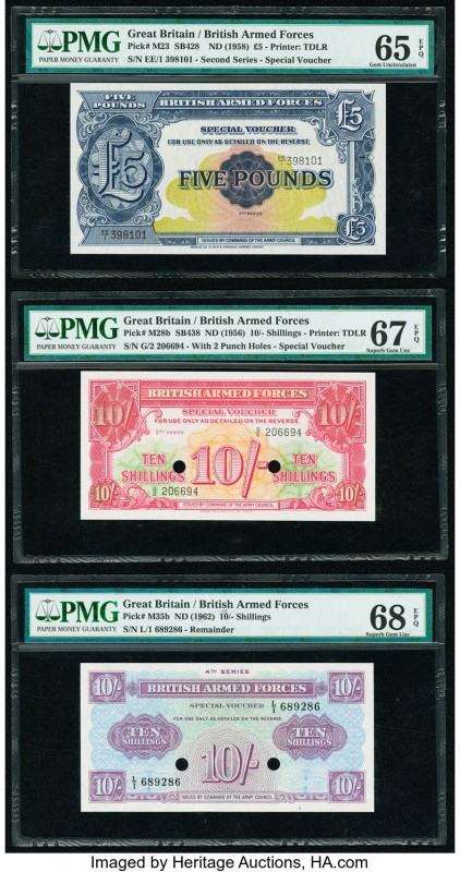 Great Britain British Military Authority 5 Pounds; 10 Shillings (2) ND (1958); N...