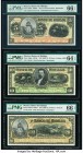 Mexico Banco De Hidalgo 5; 10; 20 Pesos ND (1902-14) Pick S305r; S306c Remainder; S307r2 Three Remainders PMG Gem Uncirculated 66 EPQ (2); Choice Unci...