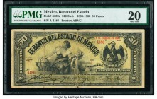 Mexico Banco Del Estado De Mexico 50 Pesos 5.2.1900 Pick S332a M399a-b PMG Very Fine 20. Spindle holes, annotation.

HID09801242017