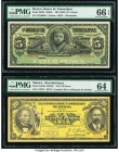 Mexico Banco de Tamaulipas 5 Pesos ND (1902-14) Pick S429r M520r Remainder PMG Gem Uncirculated 66 EPQ; Mexico El Estado Libre y Soberano de Sinaloa 2...