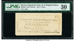 Mexico Pagaduria Gral del la Brigada Palaez 5 Pesos 23.1.1915 Pick UNL M3958a PMG Very Fine 30. Small tears.

HID09801242017