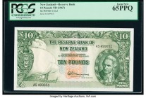 New Zealand Reserve Bank of New Zealand 10 Pounds ND (1967) Pick 161d PCGS Gem New 65PPQ. 

HID09801242017
