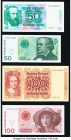 Norway Norges Bank 50 Kroner 1995 Pick 42f; 100 Kroner 1987 Pick 43c; 50 Kroner 1996 Pick 46; 100 Kroner 1995 Pick 47 Crisp Uncirculated. 

HID0980124...