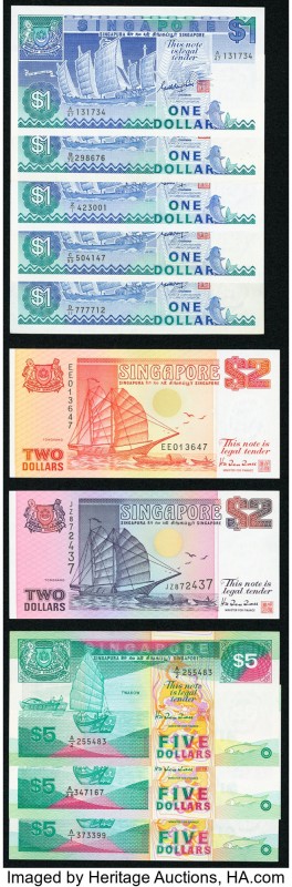 A Variety of Modern Notes from Singapore. Very Fine to Crisp Uncirculated. 

HID...