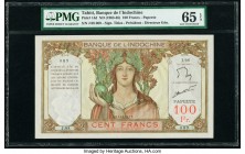 Serial Number 9 Tahiti Banque de l'Indochine 100 Francs ND (1963-65) Pick 14d PMG Gem Uncirculated 65 EPQ. 

HID09801242017