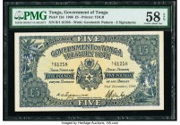 Tonga Government of Tonga 5 Pounds 2.12.1966 Pick 12d PMG Choice About Unc 58 EPQ. 

HID09801242017