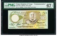 Tonga Kingdom of Tonga 50 Pa'anga 1988-89 Pick 24b Commemorative PMG Superb Gem Unc 67 EPQ. 

HID09801242017