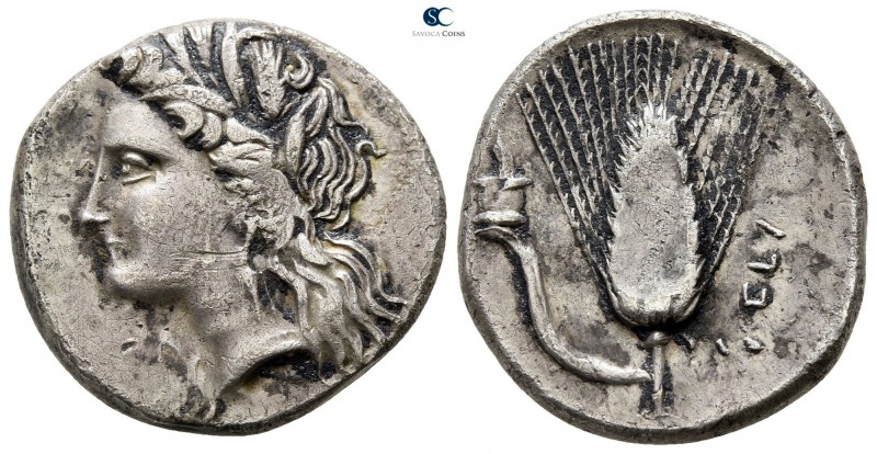 Lucania. Metapontion 330-290 BC. 
Nomos AR

20mm., 7,09g.

[ΔΕΞ], head of D...