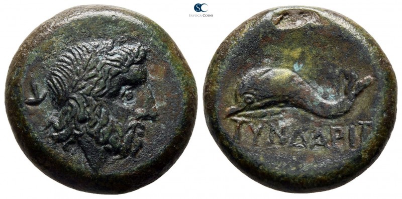 Sicily. Tyndaris circa 380-250 BC. 
Bronze Æ

20mm., 7,63g.

Laureate head ...