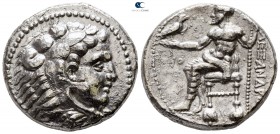Kings of Macedon. Tyre. Philip III Arrhidaeus 323-317 BC. In the name and types of Alexander III. Struck under Laomedon. Dated RY 27 (?) of 'Ozmilk=32...
