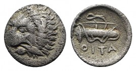 Thessaly. Oitaioi. Herakleia Trachinia mint circa 360-344 BC. Obol AR