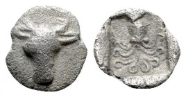 Euboea. Eretria circa 500-465 BC. Obol AR