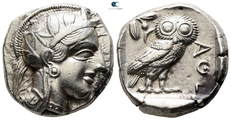 Attica. Athens circa 454-404 BC. 
Tetradrachm AR

24mm., 17,20g.

Head of A...