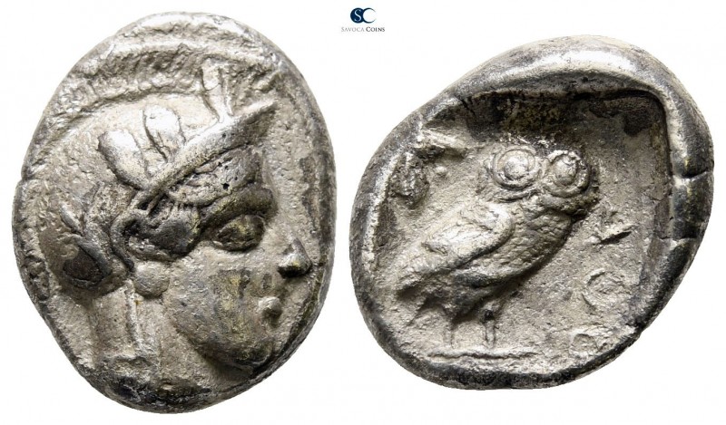Attica. Athens 454-404 BC. 
Drachm AR

15mm., 4,16g.

Head of Athena with p...