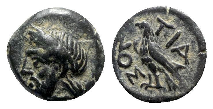 Bithynia. Tion circa 400-200 BC. 
Bronze Æ

9mm., 1,53g.

Laureate and bear...