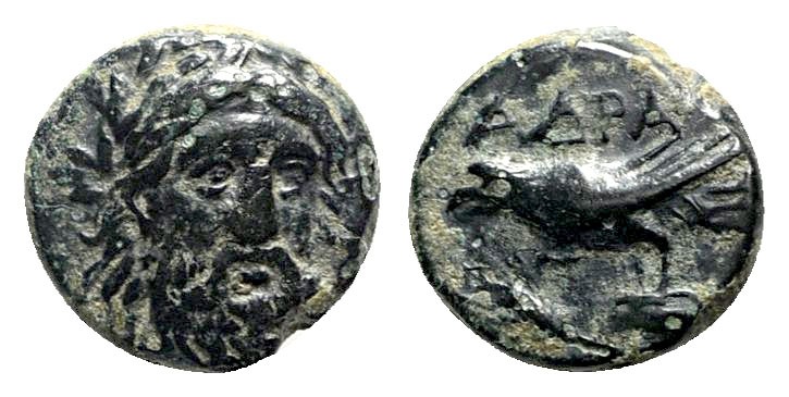 Mysia. Adramytteion circa 300 BC. 
Bronze Æ

11mm., 2,14g.

Laureate head o...