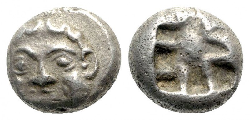 Mysia. Parion circa 500-400 BC. 
Drachm AR

12mm., 3,62g.

Facing gorgoneio...