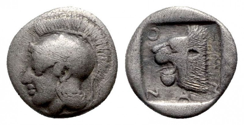 Troas. Assos circa 405-360 BC. 
Hemidrachm AR

11mm., 1,69g.

Helmeted head...