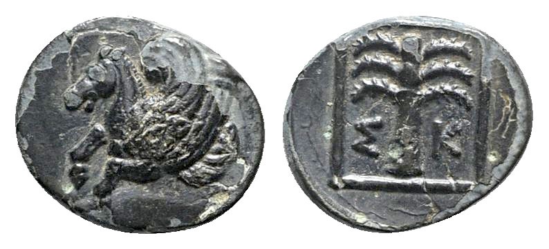 Troas. Skepsis circa 400-200 BC. 
Bronze Æ

12mm., 1,35g.

Rhyton in form o...