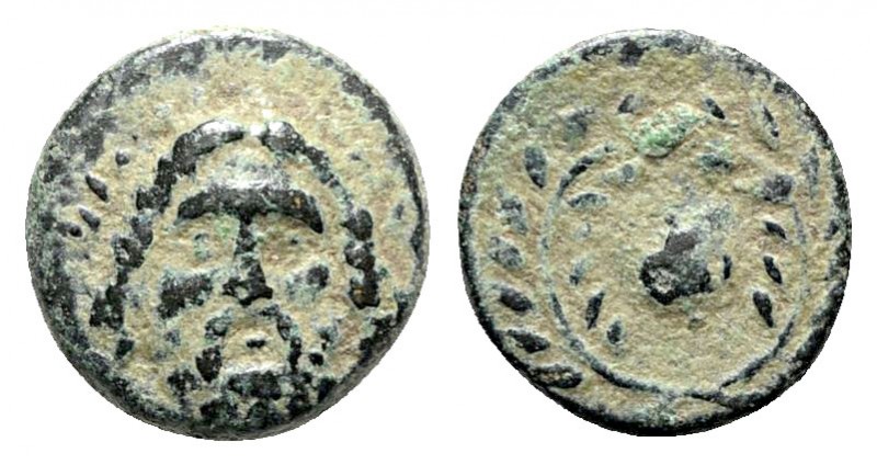Aeolis. Autokane circa 400-300 BC. 
Bronze Æ

11mm., 1,92g.

Head of Zeus f...