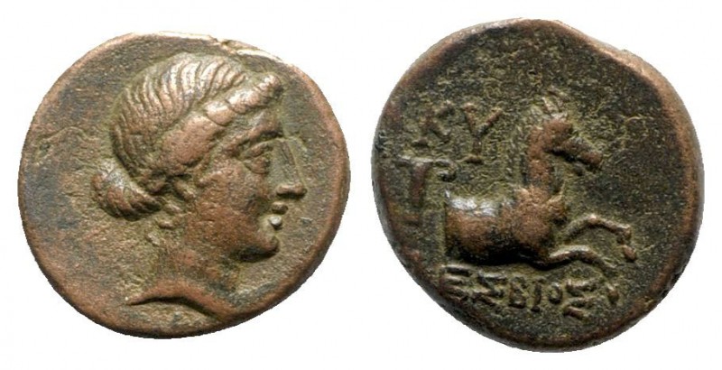 Aeolis. Kyme 250-190 BC. ΛΕΣΒΙΟΣ (Lesbios), magistrate
Bronze Æ

14mm., 3,51g...