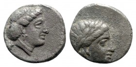 Lesbos. Mytilene 400-350 BC. Diobol AR