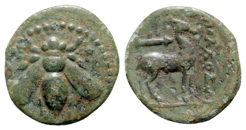 Ionia. Ephesos circa 200 BC. Apollodoros, magistrate
Bronze Æ

16mm., 3,33g....