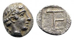 Ionia. Kolophon  circa 450-410 BC. Tetartemorion AR