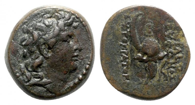 Seleukid Kingdom. Uncertain mint in Northern Syria. Tryphon 142-138 BC. 
Bronze...