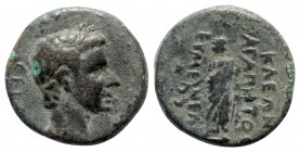 Phrygia. Eumeneia-Fulvia . Tiberius AD 14-37. Kleon Agapetos, magistrate. Bronze Æ