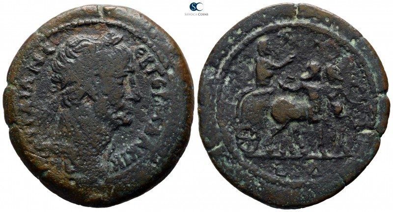 Egypt. Alexandria. Trajan AD 98-117. Dated RY 14 (AD 110/1)
Drachm Æ

36mm., ...