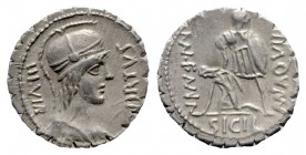 Mn. Aquillius Mn. f. Mn. n. 71 BC. Rome. Denarius AR