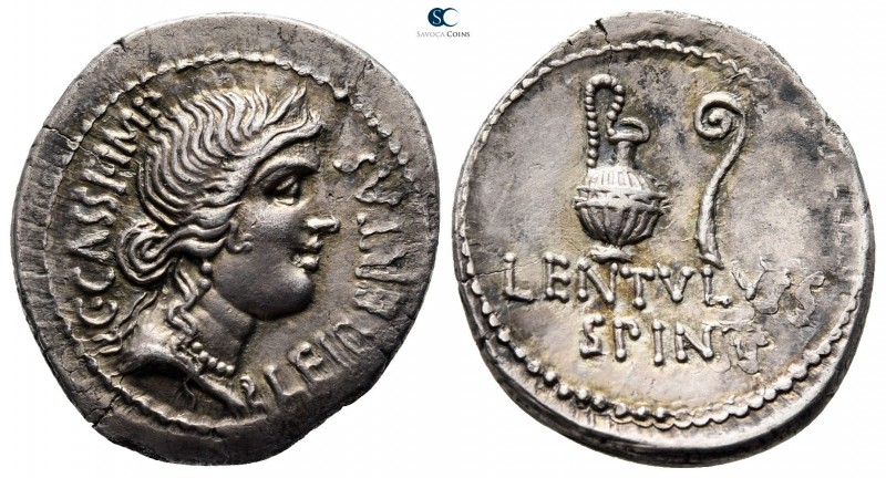 Q. Caepio Brutus and Lentulus Spint 43-42 BC. Probably Smyrna
Denarius AR

20...