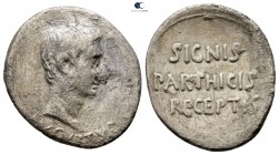 Augustus 27 BC-AD 14. Pergamon. Denarius AR