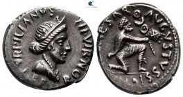 Augustus 27 BC-AD 14. P. Petronius Turpilianus, triumvir monetalis. Struck 19/8 BC. Rome. Denarius AR
