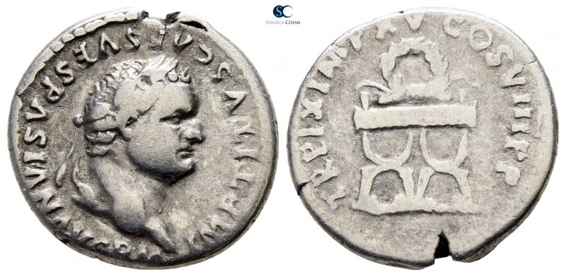 Titus AD 79-81. Rome
Denarius AR

17mm., 3,38g.

IMP TITVS CAES VESPASIAN A...