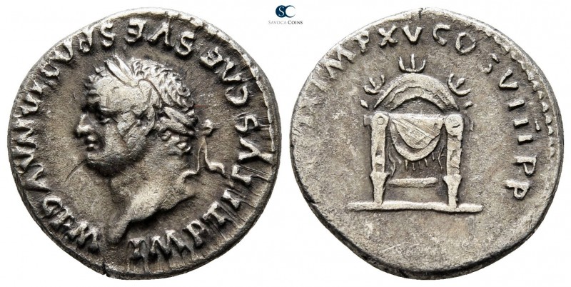 Titus AD 79-81. Struck AD January - June 80. Rome
Denarius AR

18mm., 3,25g....