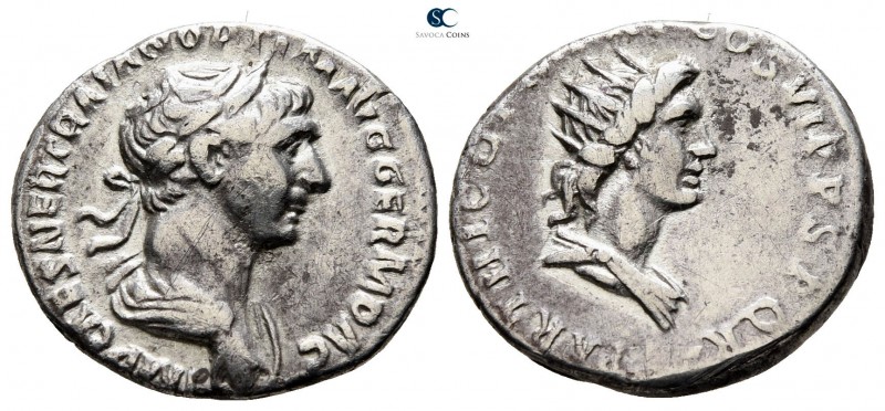 Trajan AD 98-117. Rome
Denarius AR

18mm., 2,94g.

IMP CAES NER TRAIAN OPTI...