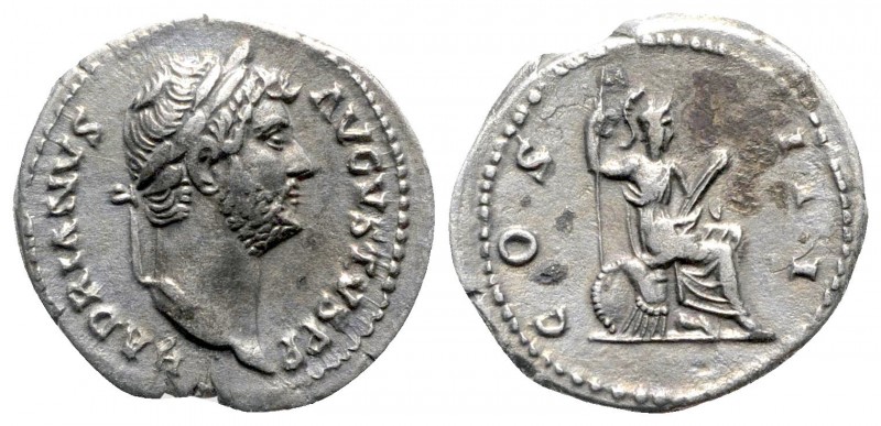 Hadrian AD 117-138. Rome
Denarius AR

18mm., 3,03g.

HADRIANVS AVGVSTVS P P...