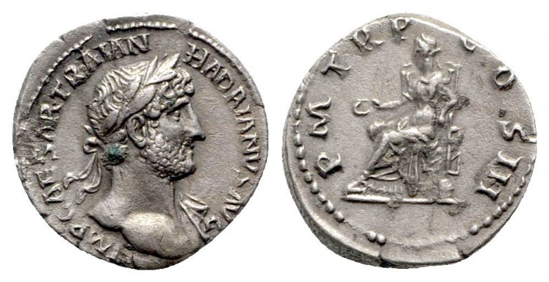 Hadrian AD 117-138. Rome
Denarius AR

18mm., 3,35g.

IMP CAESAR TRAIAN HADR...