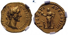 Antoninus Pius AD 138-161. NGC graded Ch XF Strike 5/5 Surface 3/5. Rome. Aureus AV