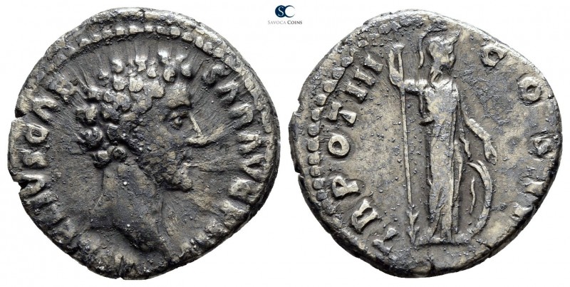 Marcus Aurelius as Caesar AD 139-161. Rome
Denarius AR

17mm., 3,06g.

[AVR...