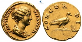 Faustina II AD 147-175. Struck circa AD 145. Rome. Aureus AV