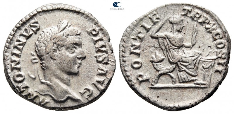 Caracalla AD 198-217. Struck AD 207. Rome
Denarius AR

18mm., 3,39g.

ANTON...