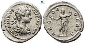 Caracalla AD 198-217. Struck AD 201. Rome. Denarius AR