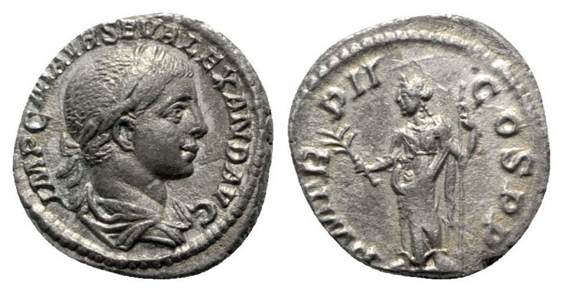 Severus Alexander AD 222-235. Struck AD 223. Rome
Denarius AR

18mm., 2,55g....