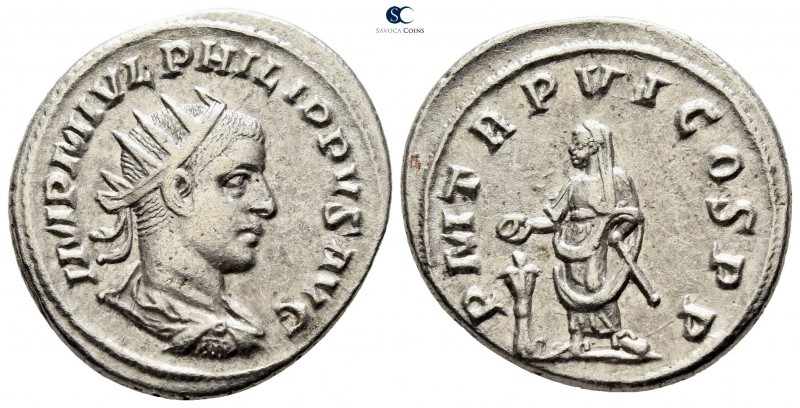 Philip II AD 247-249. Antioch
Antoninianus AR

23mm., 5,04g.

IMP M IVL PHI...