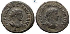 Aurelian and Vabalathus AD 271-272. Antioch. Antoninianus Æ silvered