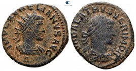 Aurelian and Vabalathus AD 271-272. Struck November AD 270-March AD 272. Antioch. 4th officina. Antoninianus Æ